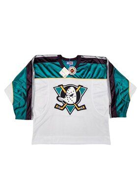 Anaheim Ducks NHL Hockey Jersey XL Starter Brand Teal White Polyester NWT